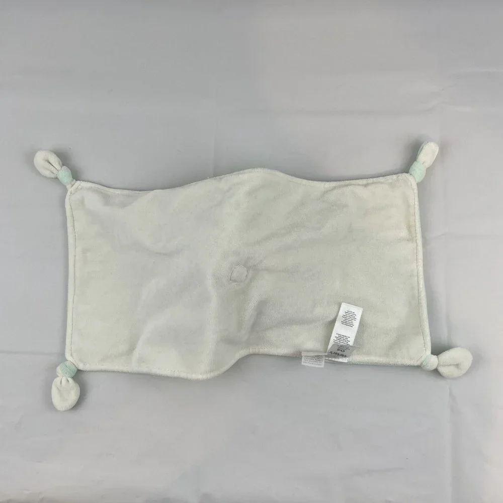 Carters Green White Sheep Lamb 16" Lovey Pacifier Holder Security Blanket Rattle - Picture 5 of 7